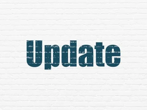 Web development concept: Update on wall background Illustrazione stock