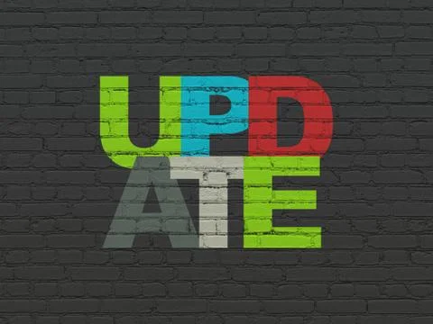 Web development concept: Update on wall background 스톡 일러스트
