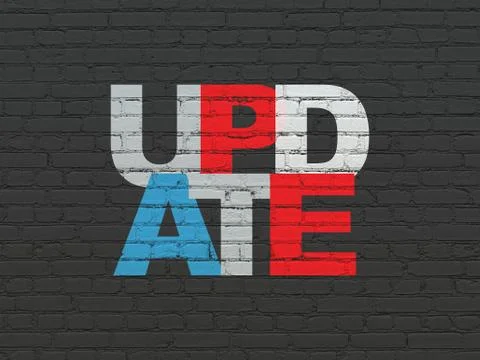 Web development concept: Update on wall background Illustrazione stock
