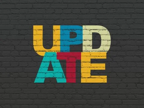 Web development concept: Update on wall background Illustrazione stock