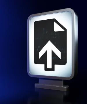 Web development concept: Upload on billboard background イラスト素材