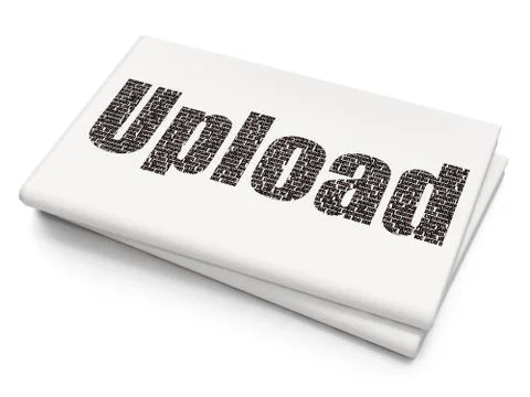 Web development concept: Upload on Blank Newspaper background Illustration