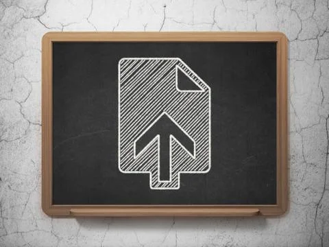 Web development concept: Upload on chalkboard background イラスト素材