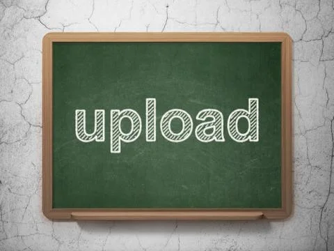 Web development concept: Upload on chalkboard background イラスト素材