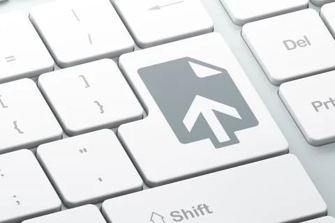 Web development concept: Upload on computer keyboard background イラスト素材