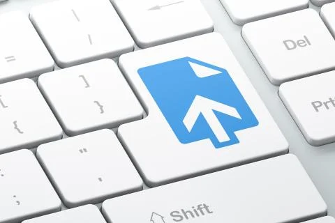 Web development concept: Upload on computer keyboard background イラスト素材