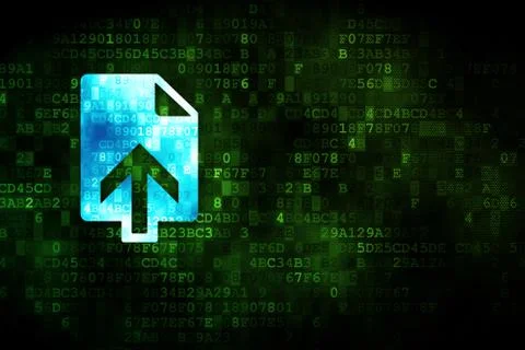 Web development concept: Upload on digital background Illustrazione stock