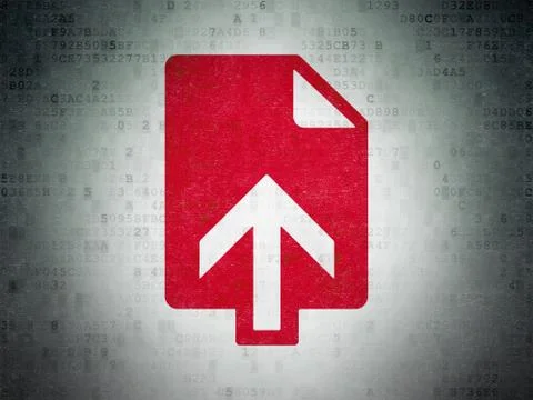 Web development concept: Upload on Digital Data Paper background Stock Illustration