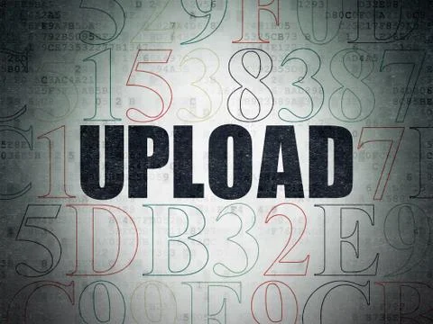 Web development concept: Upload on Digital Data Paper background Stock Illustration