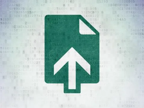 Web development concept: Upload on Digital Data Paper background Stock Illustration