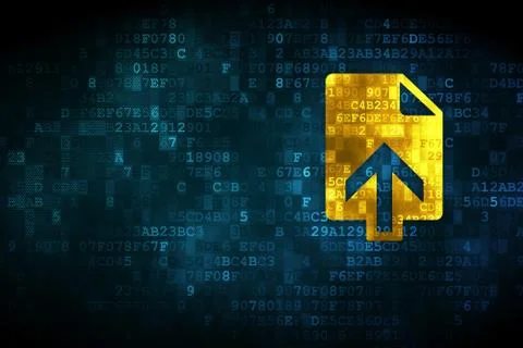 Web development concept: Upload on digital background Stock Illustration