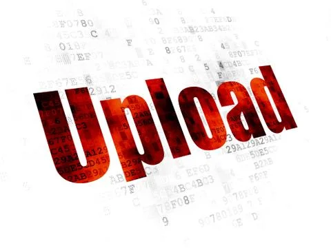 Web development concept: Upload on Digital background 库存插图