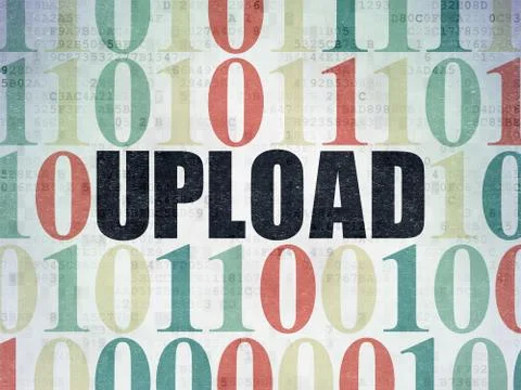 Web development concept: Upload on Digital Data Paper background Stock Illustration