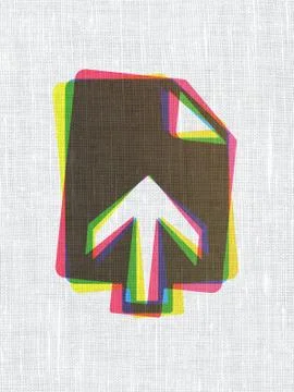 Web development concept: Upload on fabric texture background Illustrazione stock