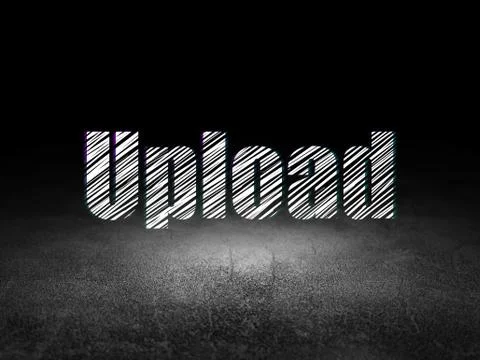 Web development concept: Upload in grunge dark room イラスト素材