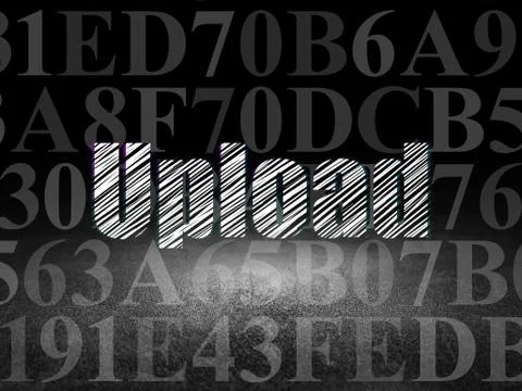 Web development concept: Upload in grunge dark room イラスト素材