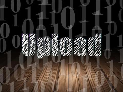 Web development concept: Upload in grunge dark room 스톡 일러스트