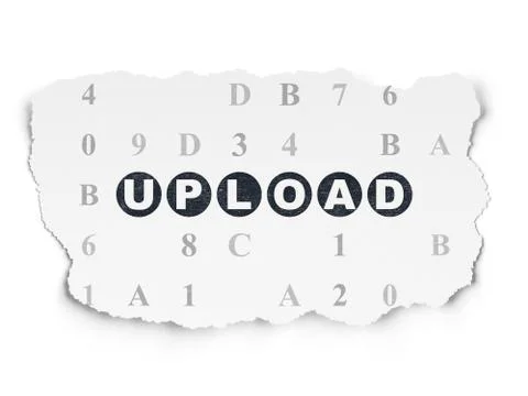 Web development concept: Upload on Torn Paper background Ilustração Stock