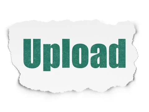 Web development concept: Upload on Torn Paper background Stock Illustration