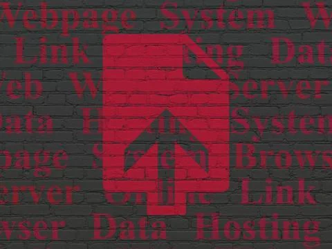 Web development concept: Upload on wall background Stockillustratie