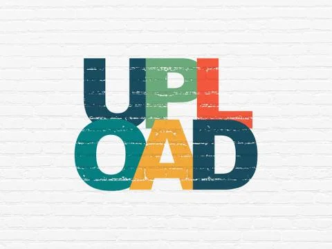 Web development concept: Upload on wall background Illustrazione stock