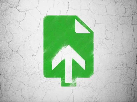 Web development concept: Upload on wall background Stock Illustration