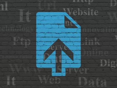 Web development concept: Upload on wall background Stockillustratie