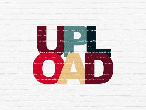 Web development concept: Upload on wall background Stock Illustration