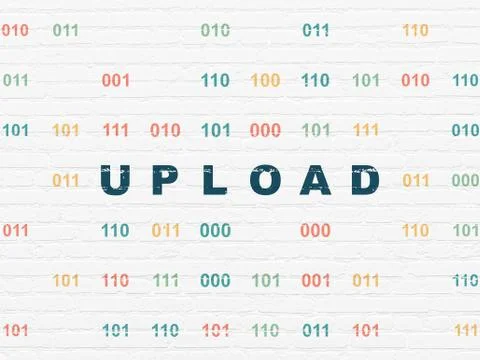 Web development concept: Upload on wall background Stock Illustration