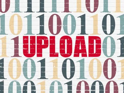 Web development concept: Upload on wall background Stock Illustration