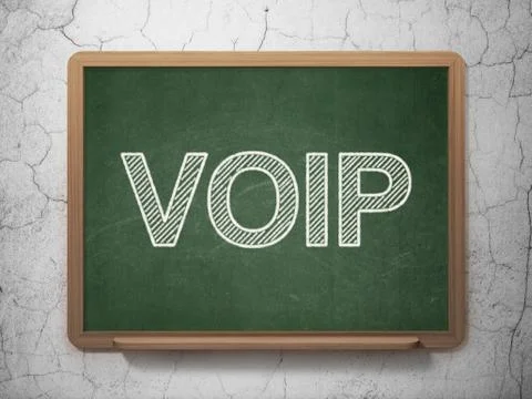 Web development concept: VOIP on chalkboard background Illustrazione stock