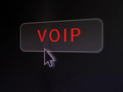 Web development concept: VOIP on digital button background Stock Illustration