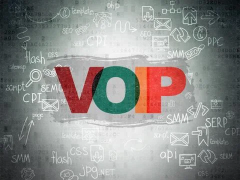 Web development concept: VOIP on Digital Paper background Illustrazione stock