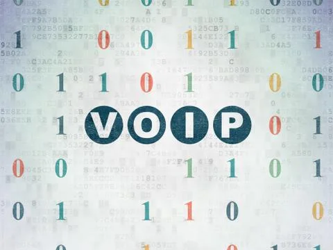 Web development concept: VOIP on Digital Data Paper background Stock Illustration