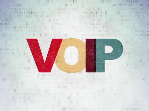 Web development concept: VOIP on Digital Data Paper background 스톡 일러스트