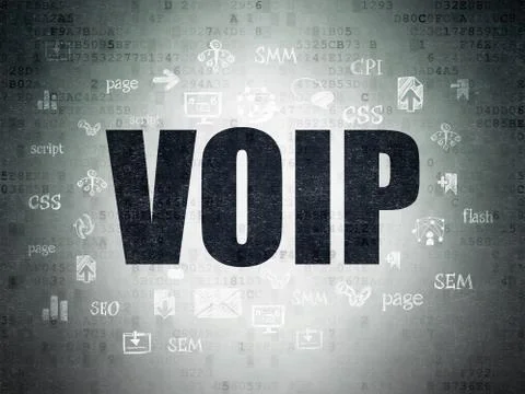 Web development concept: VOIP on Digital Data Paper background Stock Illustration
