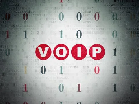 Web development concept: VOIP on Digital Data Paper background 库存插图