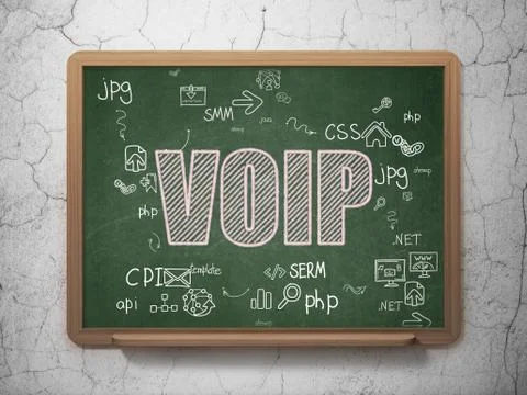 Web development concept: VOIP on School Board background Illustrazione stock