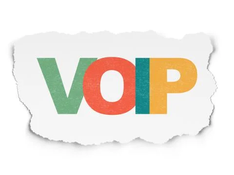 Web development concept: VOIP on Torn Paper background Stock Illustration