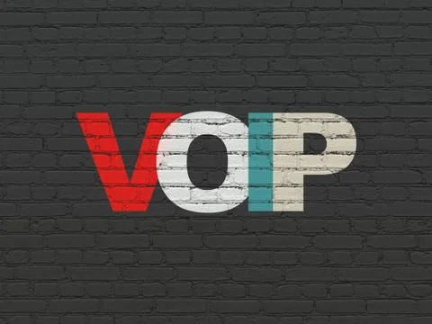 Web development concept: VOIP on wall background Stockillustratie