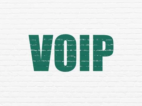 Web development concept: VOIP on wall background 스톡 일러스트