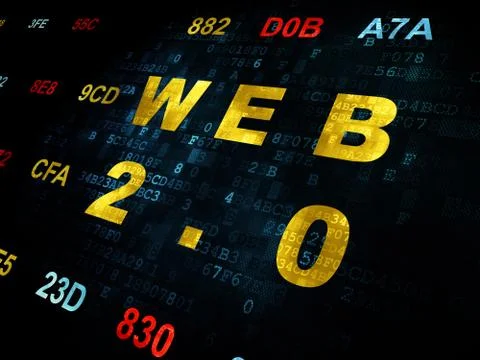 Web development concept: Web 2.0 on Digital background Illustrazione stock