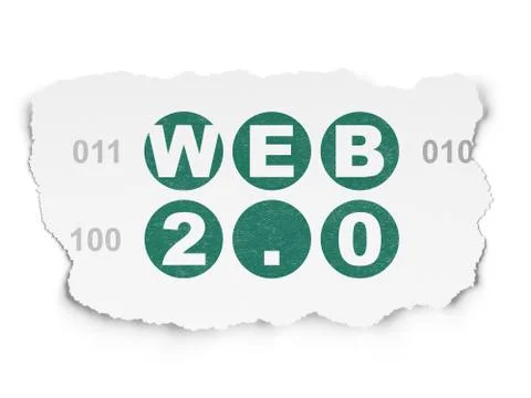 Web development concept: Web 2.0 on Torn Paper background Stock Illustration
