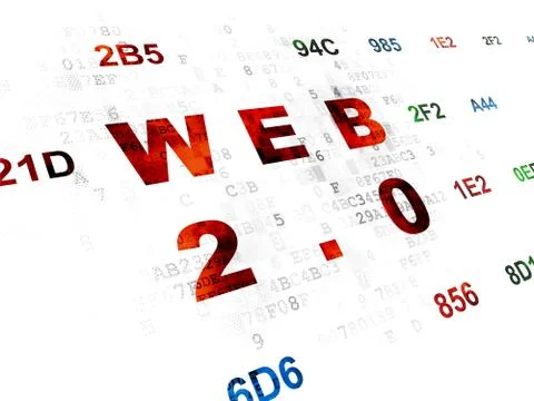Web development concept: Web 2.0 on Digital background Stock Illustration