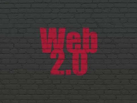 Web development concept: Web 2.0 on wall background Stock-Illustration