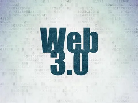 Web development concept: Web 3.0 on Digital Paper background イラスト素材