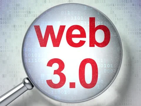 Web development concept: Web 3.0 with optical glass Stock Illustration