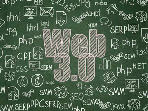 Web development concept: Web 3.0 on School board background Stock Illustration