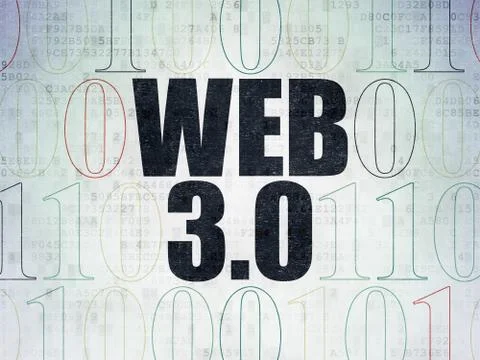Web development concept: Web 3.0 on Digital Data Paper background Stock Illustration