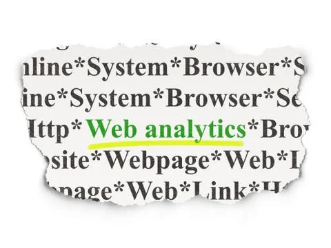 Web development concept: Web Analytics on Paper background 스톡 일러스트